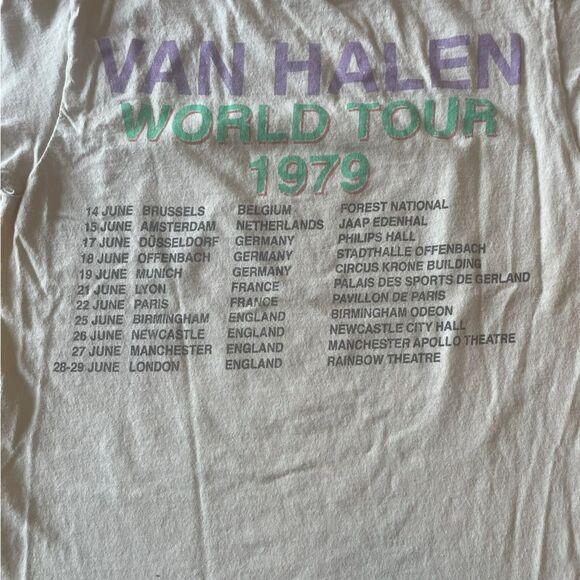 Van Halen 1979 World Tour Merchandise Mens Tee Shirt - Picture 4 of 8